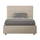 Cama de 140x200 cm con cabecero rectangular en piel sintética fabricada en Italia - Brina Viadurini