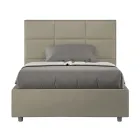 Cama de 140x200 cm con cabecero rectangular en piel sintética fabricada en Italia - Brina Viadurini