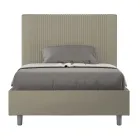 Cama de 140x200 cm con cabecero decorado con líneas verticales. Fabricada en Italia - Pattini. Viadurini