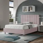 Cama de microfibra de 140 x 200 cm con líneas verticales simétricas. Fabricada en Italia - Glove. Viadurini