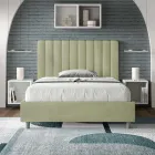 Cama de microfibra de 140 x 200 cm con líneas verticales simétricas. Fabricada en Italia - Glove. Viadurini