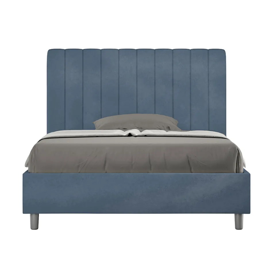 Cama de microfibra de 140 x 200 cm con líneas verticales simétricas. Fabricada en Italia - Glove. Viadurini