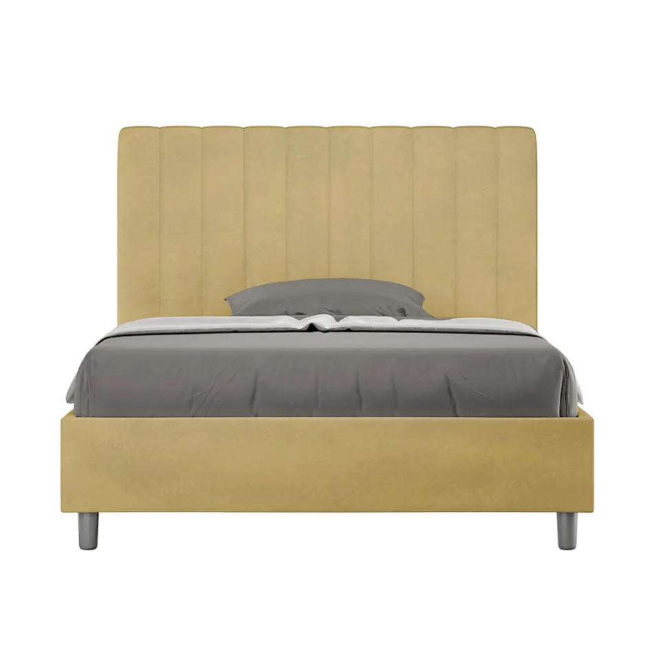 Cama de microfibra de 140 x 200 cm con líneas verticales simétricas. Fabricada en Italia - Glove. Viadurini