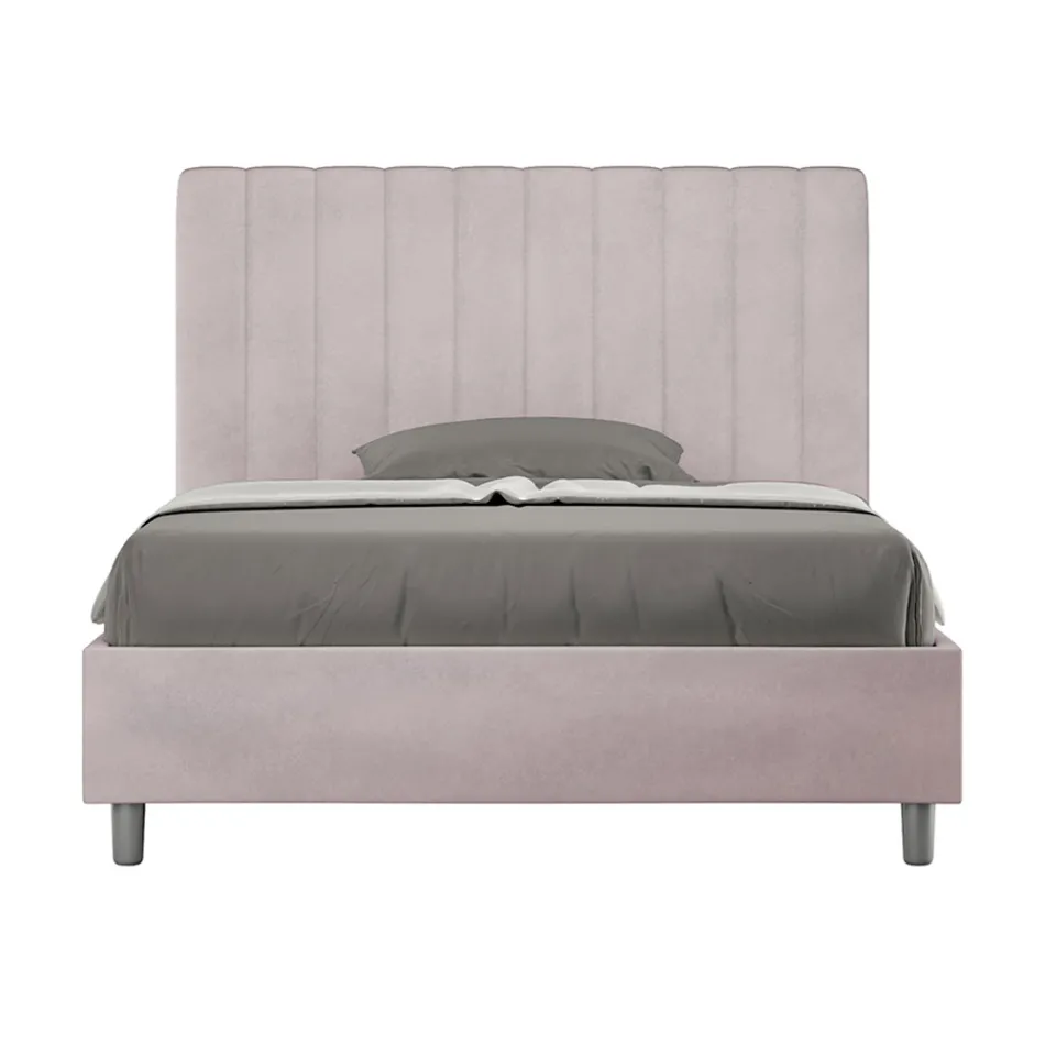 Cama de microfibra de 140 x 200 cm con líneas verticales simétricas. Fabricada en Italia - Glove. Viadurini