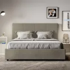 Cama de 160x200 cm con cabecero rectangular en piel sintética fabricada en Italia - Brina Viadurini