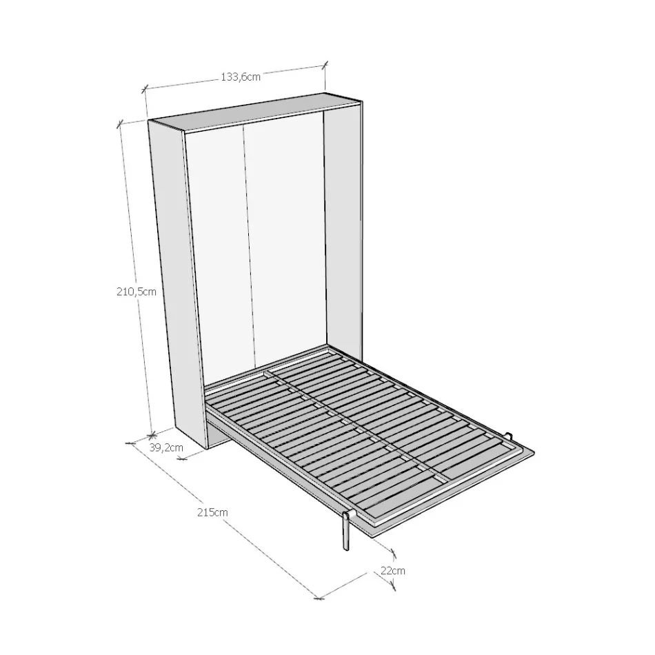 Cama Queen Size con abatible vertical en diferentes acabados - Magicompare Viadurini