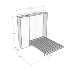 Cama francesa plegable vertical con columna - Magicompare Viadurini