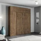 Cama francesa plegable vertical con mueble de pared y columna - Magicompare Viadurini