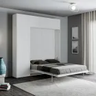 Cama francesa plegable vertical con mueble de pared y columna - Magicompare Viadurini