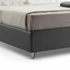 Cama con doble contenedor tapizado en piel sintética Made in Italy - Raggino Viadurini