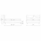 Cama con doble contenedor tapizado en piel sintética Made in Italy - Raggino Viadurini