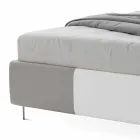 Cama con doble contenedor en cuero ecológico bicolor Made in Italy - Jasmine Viadurini