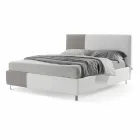 Cama con doble contenedor en cuero ecológico bicolor Made in Italy - Jasmine Viadurini