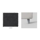 Cama individual con cabecero de tela Made in Italy - Fiuto Viadurini