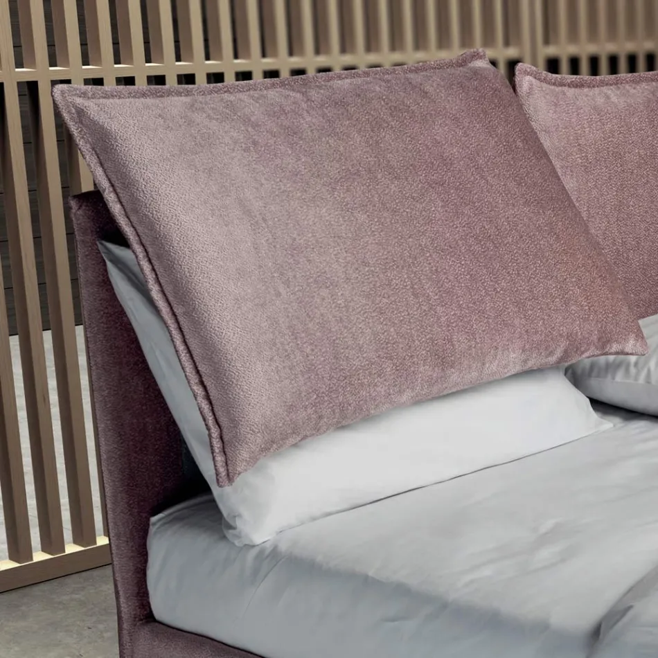 Cama de Matrimonio 160x190 con 2 Cojines Suaves con Volante Perimetral - Ernesta Viadurini