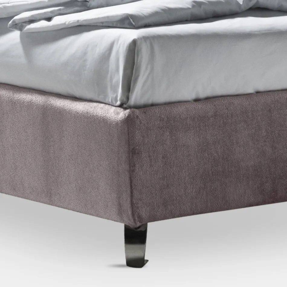 Cama de Matrimonio 160x190 con 2 Cojines Suaves con Volante Perimetral - Ernesta Viadurini