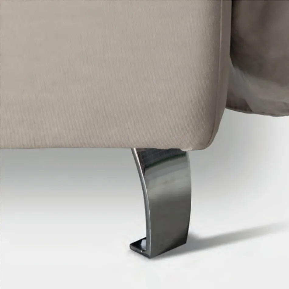 Cama de matrimonio 160x190 con 2 almohadas suaves en el cabecero - Tramonti Viadurini