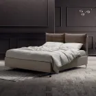 Cama de matrimonio 160x190 con 2 almohadas suaves en el cabecero - Tramonti Viadurini