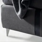 Cama de matrimonio 160x190 con 2 rayas verticales y paralelas bicolor - Paolo Viadurini