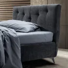 Cama de matrimonio 160x190 con cordones verticales en relieve - Mask Viadurini