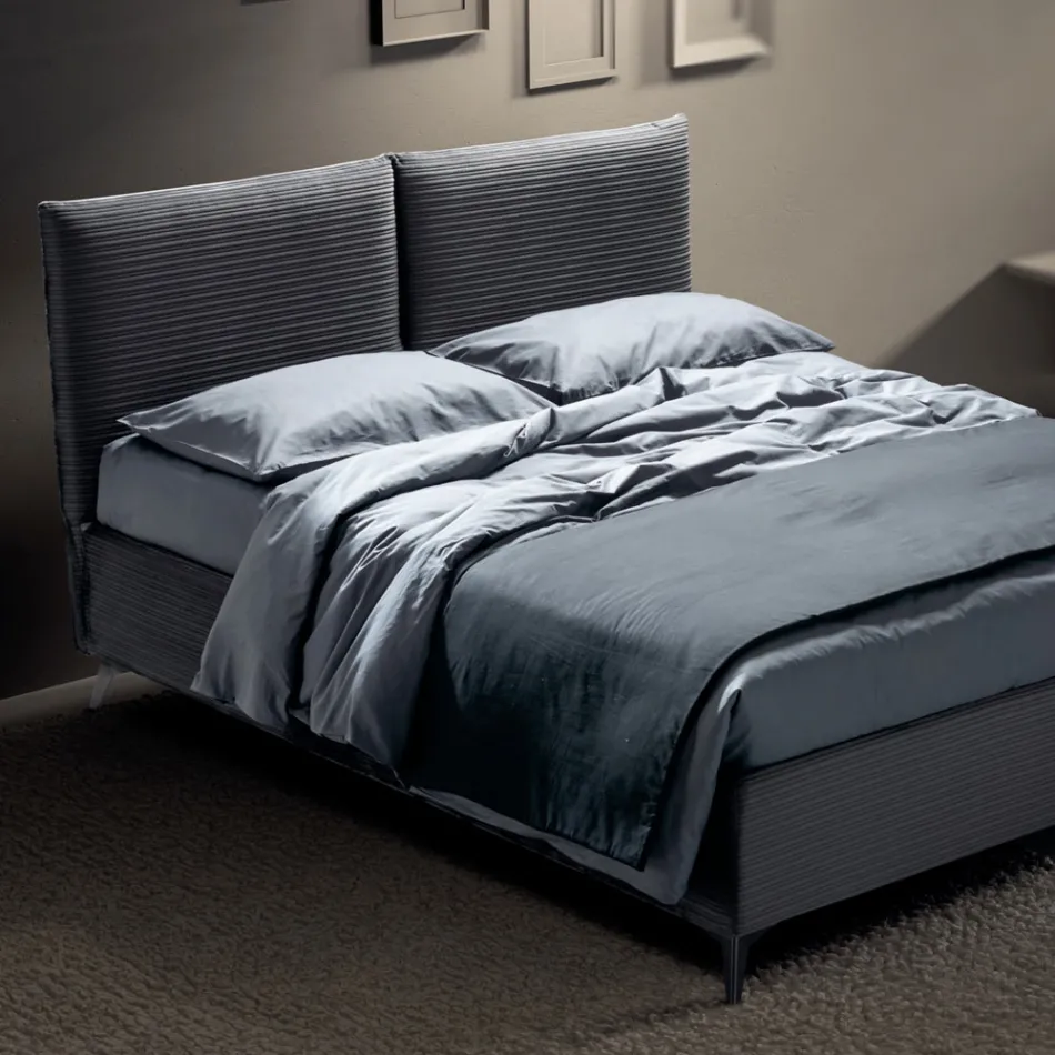 Cama de matrimonio 160x190 con relleno en forma de cojín - Brezze Viadurini