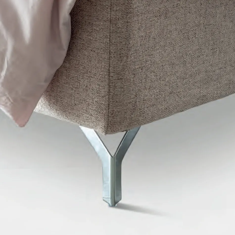 Cama de Matrimonio 160x190 con Cabecero con Volante Perimetral y Botones - Rest Viadurini