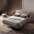Cama de matrimonio 160x190 con cabecero con volante perimetral Made in Italy - Rest Viadurini