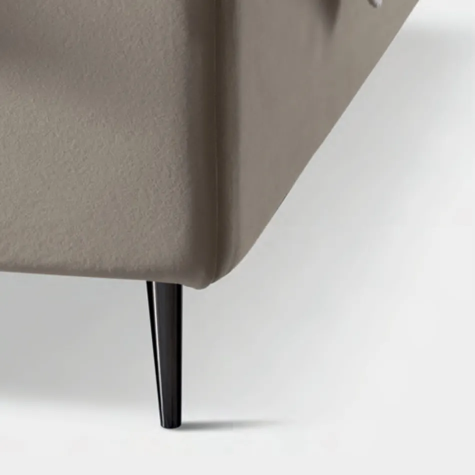 Cama de Matrimonio 160x190 con Acolchado con Bandas Verticales Anchas - Magan Viadurini