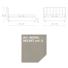 Cama de Matrimonio 160x190 con Acolchado con Bandas Verticales Anchas - Magan Viadurini