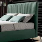 Cama doble de 160 x 190 con acolchado de banda estrecha de rayas múltiples - Meduse Viadurini