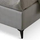 Cama de matrimonio 160x190 en tejido con patas de metal fabricada en Italia - Dreams Viadurini