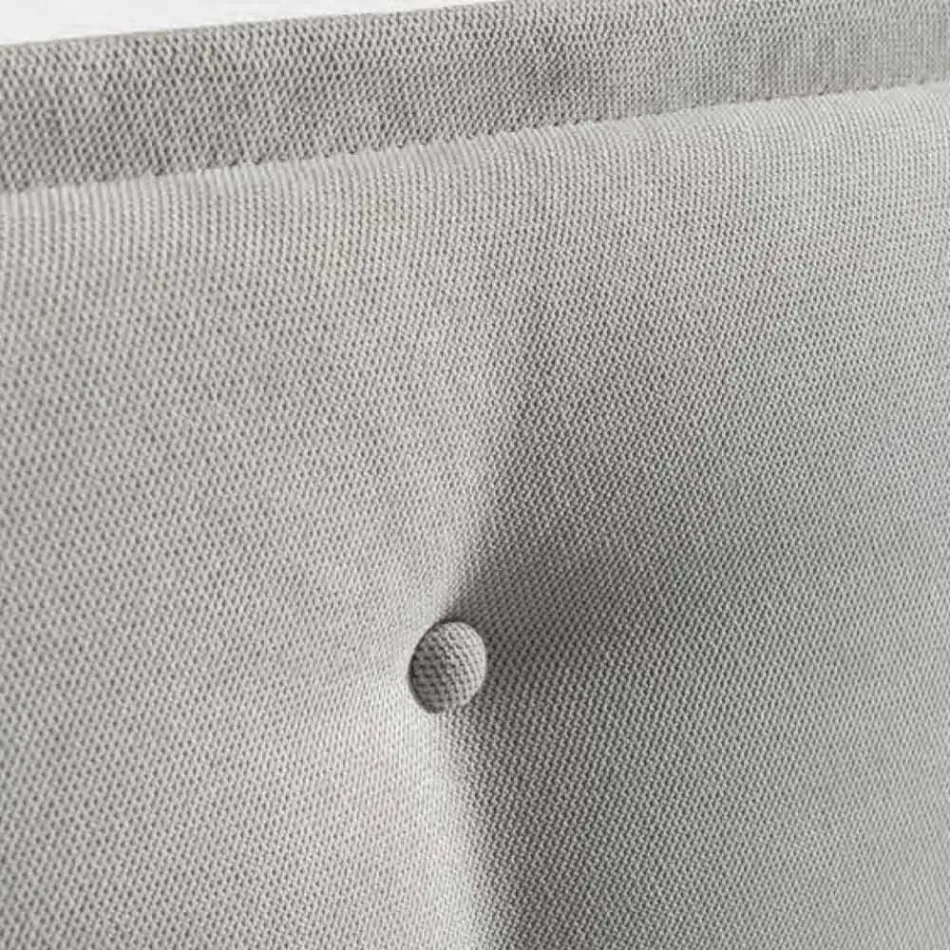 Cama de matrimonio 160x190 en tejido con cabecero con botones Made in Italy - Dreams Viadurini