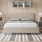 Cama doble 160x200 cm con cabecero de microfibra fabricada en Italia - Pallone Viadurini