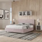 Cama doble 160x200 cm con cabecero de microfibra fabricada en Italia - Pallone Viadurini