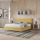 Cama doble 160x200 cm con cabecero de microfibra fabricada en Italia - Pallone Viadurini