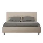 Cama doble de 160 x 200 cm con cabecero de piel sintética fabricada en Italia - Pallone Viadurini