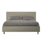 Cama doble de 160 x 200 cm con cabecero de piel sintética fabricada en Italia - Pallone Viadurini