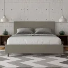 Cama doble de 160 x 200 cm con cabecero de piel sintética fabricada en Italia - Pallone Viadurini