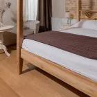 Cama doble de 160x200 con dosel en madera maciza de teca - Acuarela Viadurini