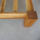 Cama doble de 160x200 cm fabricada en madera maciza de teca - Fresco Viadurini