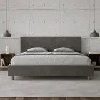 Cama doble de 180x200 cm con cabecero de microfibra. Fabricada en Italia - Pallone Viadurini
