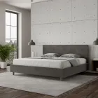 Cama doble de 180x200 cm con cabecero de microfibra. Fabricada en Italia - Pallone Viadurini