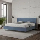 Cama doble de 180x200 cm con cabecero de microfibra. Fabricada en Italia - Pallone Viadurini