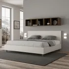 Cama doble de 180x200 cm con cabecero de piel sintética, fabricada en Italia - Pallone Viadurini