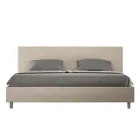 Cama doble de 180x200 cm con cabecero de piel sintética, fabricada en Italia - Pallone Viadurini