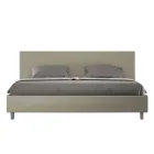 Cama doble de 180x200 cm con cabecero de piel sintética, fabricada en Italia - Pallone Viadurini