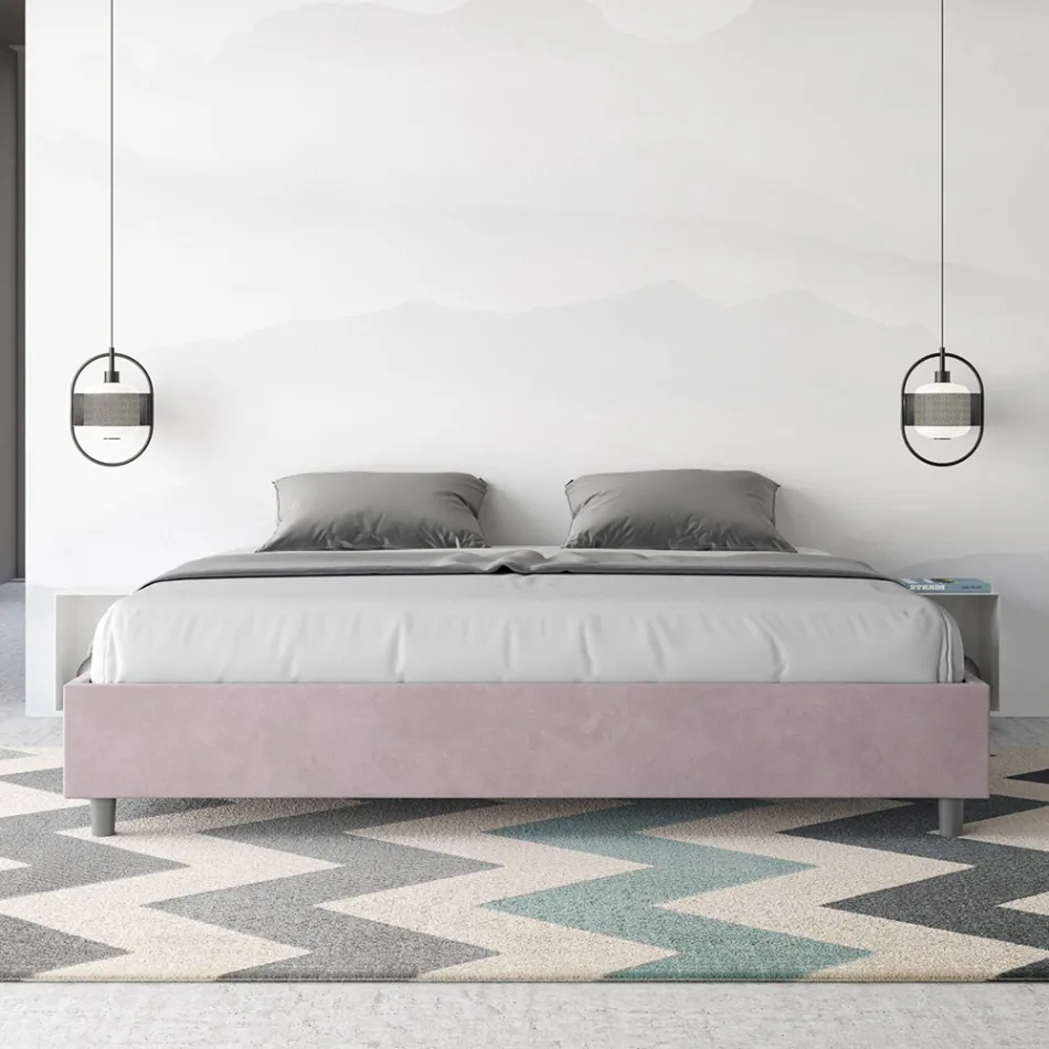 Cama doble de 180x200 cm con funda de microfibra, fabricada en Italia - Athlete Viadurini