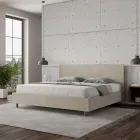Cama doble de 190x200 cm con cabecero de microfibra. Fabricada en Italia - Pallone Viadurini