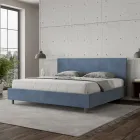 Cama doble de 200x200 cm con cabecero de microfibra. Fabricada en Italia - Pallone Viadurini