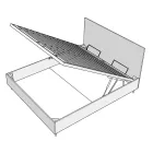 Cama doble de 200x200 cm con cabecero de piel sintética, fabricada en Italia - Pallone Viadurini